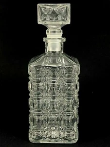 Vintage Clear Glass Liquor Bottle Decanter with Stopper 26oz 9-1/4" Tall - Picture 1 of 6