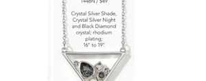 Touchstone Crystal by Swarovski HIGH POINT Necklace  Silver Black Rhodium Plated - Picture 1 of 13