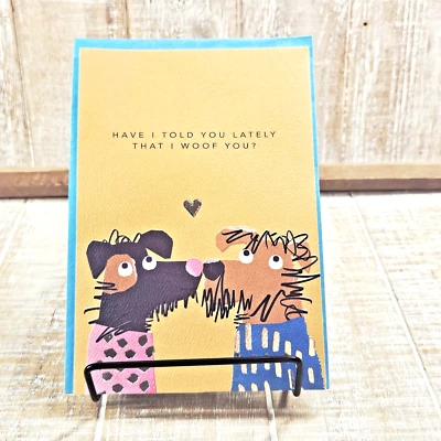 Tarjeta American Greetings Día del Padre Love You Dogs Corazón Naranja Dorado Foto 1 de 4