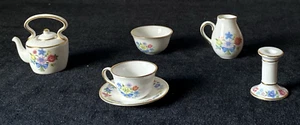 Vintage Spode England Fine Bone China miniatura 7 pezzi decorazione casa delle bambole - Foto 1 di 11