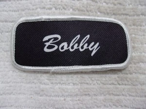 BOBBY  USED SILK SCREEN VINTAGE SEW ON NAME PATCH TAGS ASSORTED COLORS - Picture 1 of 5
