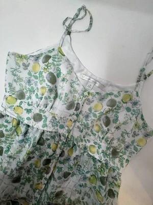 Lauren Conrad Spaghetti Strap Women’s Shirt Top Blouse Ruffled Green Yellow GHV5 - Image 1 of 4