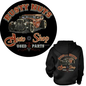 Hot Rod Chaqueta Sudadera con Capucha Vintage v8 Classic Auto SpeedShop Garage *1177 bl - Imagen 1 de 3
