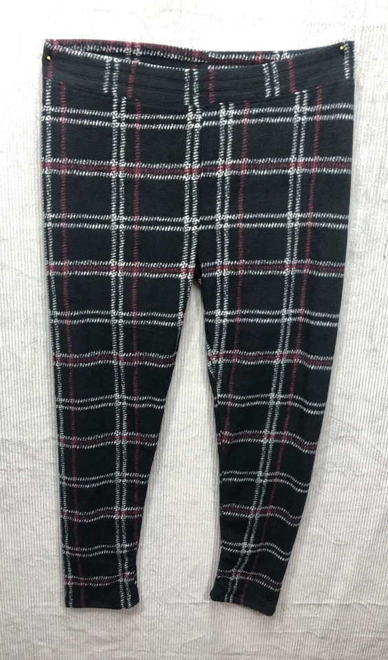 Leggings de vellón Cuddl Duds para mujer talla 1X a cuadros cómodos salón Foto 1 de 4