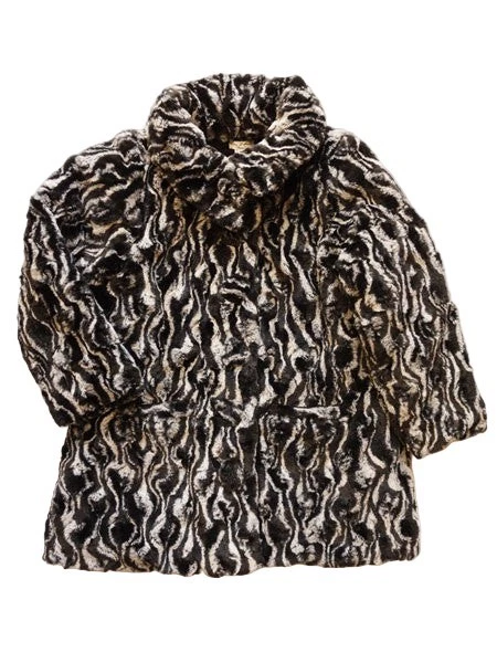 Abrigo de piel sintética para niñas negro y marfil nuevo con etiquetas 70 % de descuento tallas 4, 5 de Eliane et Lena Foto 1 de 4