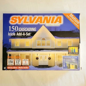 Sylvania 150 Cascading Icicle Lights Add A Set Multi Colored Multi Speed Control - Picture 1 of 5