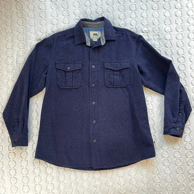 Dakota Grizzly Shirt Men's L Heavy Flannel Dark Blue Outdoor Casual Work - Image 1 of 4