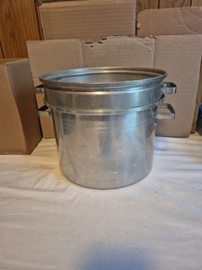 West Bend 8 Qt Stock Pot With Steamer Strainer With No Lid Vintage Aluminum. - Picture 1 of 22