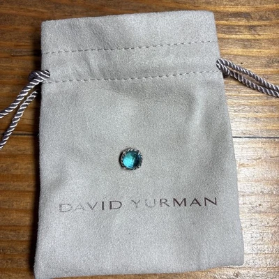 COLGANTE David Yurman Petit Chatelaine plateado SOLO con topacio azul Foto 1 de 4