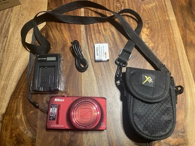 Nikon Coolpix S9500 Red 18.1MP 22x Digital Camera 2 NEW Batteries / Charger 16GB - Image 1 of 4