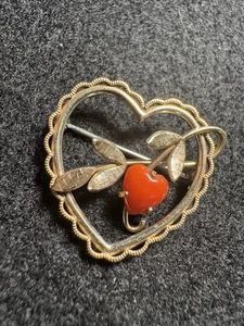 Krementz Herz Brosche Vintage  - Bild 1 von 3