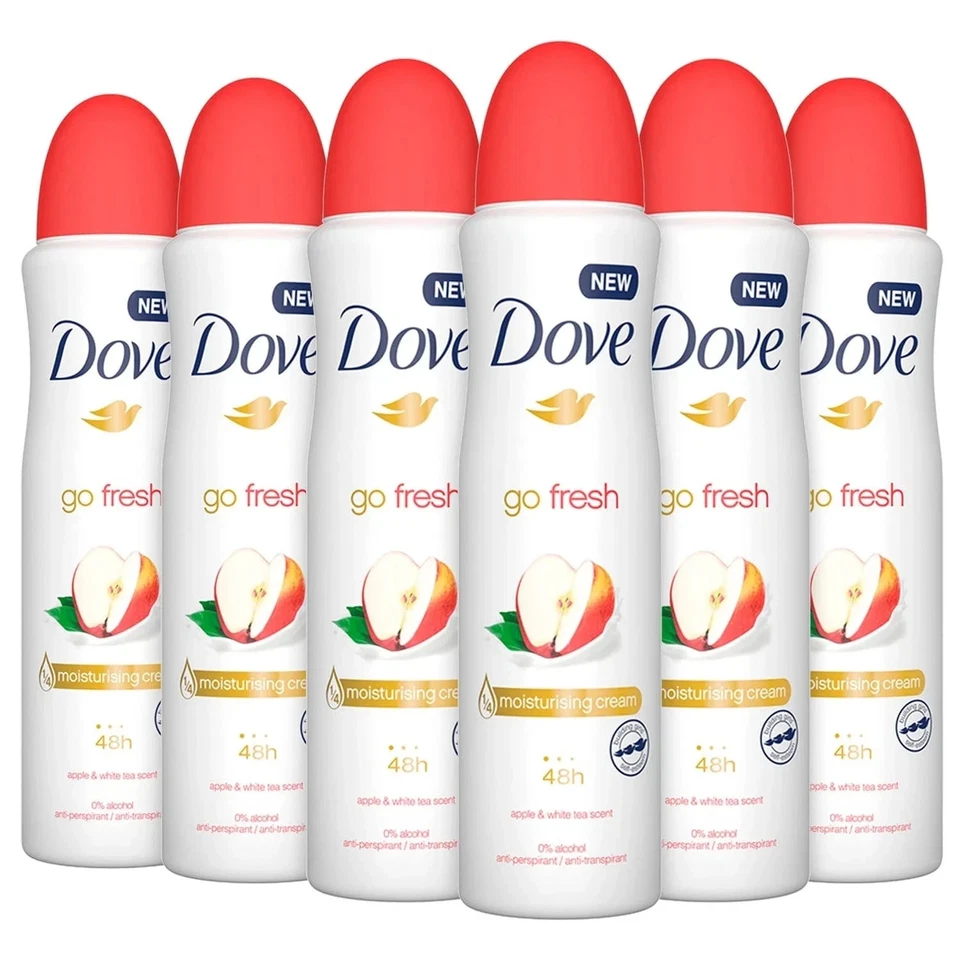 Dove Go Fresh Apple & White Tea Antiperspirant Deodorant Spray 150 ml PACK OF 6 - Image 1 of 1