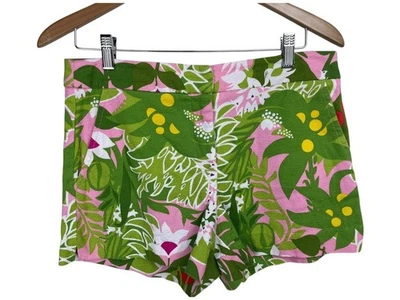 Pantalones Cortos Retro TRINA TURK Talla 6 Rosa Verde Multicolor Floral Tropical Diseñador EE. UU. Foto 1 de 4