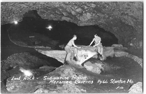RPPC Loot Rock MERAMEC CAVERNS Stanton, MO ROUTE 66 Koch Foto Vintage Postkarte - Bild 1 von 2