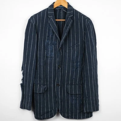 CHAQUETA DESGASTADA DE DISEÑADOR 100 % LINO POLO BY RALPH LAUREN PARA HOMBRE HECHA EN ITALIA Foto 1 de 4