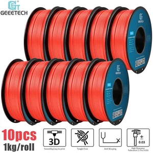 10x 1kg / rolka Geeetech Regular PLA Czerwony filament 3D Dokładne materiały eksploatacyjne do drukowania - Zdjęcie 1 z 8