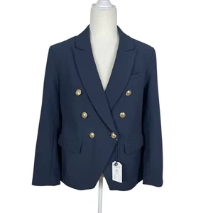 Express Supersoft Twill Blazer Navy Blue Women's Medium Classic NEW WITH TAGS - Picture 1 of 13