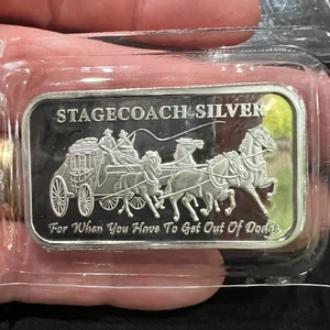 Postkutsche Silber Get Out Of Dodge 1 oz 999 Feinsilber✅Divisible Art BAR Sealed - Bild 1 von 8