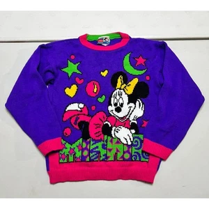 Vintage Disney Mickey's Stuff For Kids Sweater L 14 Minnie Sleep made in USA - Picture 1 of 8