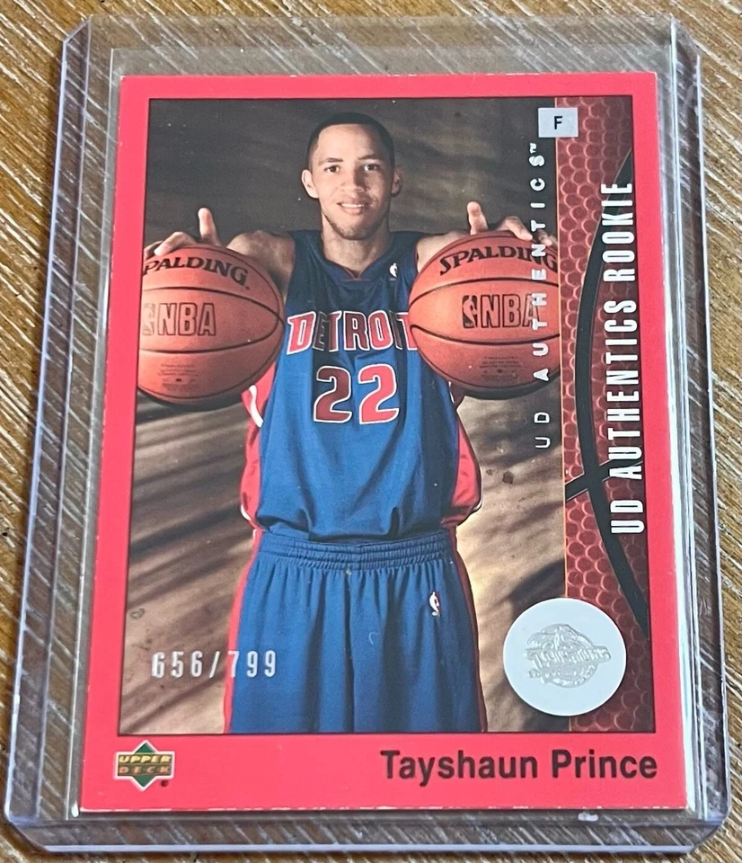 TAYSHAUN PRINCE 02-03 Upper Deck UD Authentics RED PARALLEL RC ROOKIE #056/799 ! - Image 1 of 1