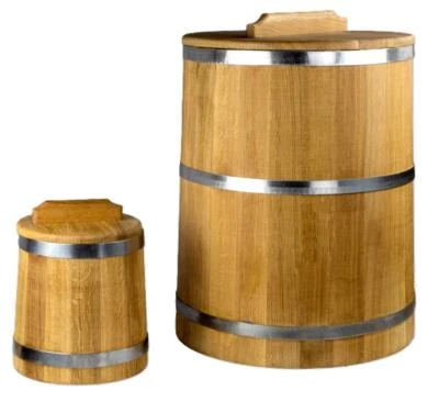 Holzgefäß 50L Eichenholz Sauerkrauttopf Holzfass Einlegegefäß Einlegen Gemüse - Bild 1 von 4