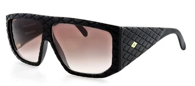 Vintage NOS HELENA RUBENSTEIN HR23 01 Black Oversized Shield Sunglasses France - Image 1 of 4