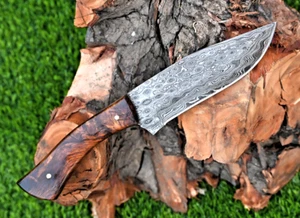 Custom HandMade Forged Damascus Steel Hunting Bowie Knife W Leather Sheath 2887 - Picture 1 of 5