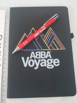 Abba Voyage Notebook and Red Pen Gift Set Brand New Hard Back Lined Paper 13x21 - Image 1 of 4