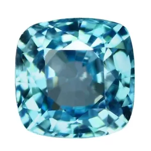 BLUE ZIRCON 5 MM CUSHION CUT ALL NATURAL BEAUTIFUL BLUE COLOR AAA - Picture 1 of 1