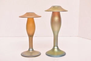 2 Carl Radke Phoenix Studios Art Glas Kerzenständer irisierend Kerzenständer - Bild 1 von 14