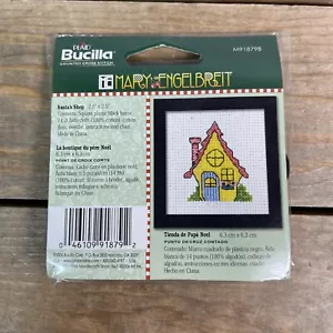 CROSS STITCH Santa’s Shop Kit MARY ENGELBREIT Bucilla M91879B Frame 2.5”x 2.5” - Picture 1 of 2
