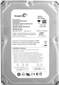 Hard Drive Seagate DB35.3 ST3500830SCE 500GB 7200U/Min 8MB SATA II 3.5'' Inch - Picture 1 of 3