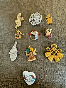 Lot of 10 Brooch's, Christmas - Picture 1 of 2