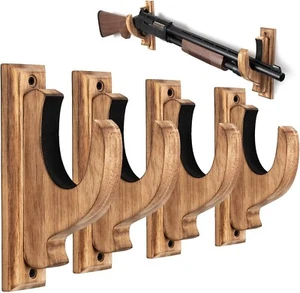 Waffenständer Wandhalterung Holz Flinte Gewehrhalter Aufhänger Waffenaufsteller Vintage Gun Ho - Bild 1 von 8