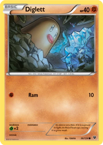1x Diglett 36/124  XY Fates Collide Pokemon TCG Card NM - Image 1 of 1