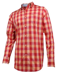 Tommy Bahama Mens Gingham of Thrones Button Down Shirt (Ribbon Red, Medium) - Picture 1 of 3