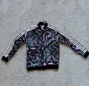 Girl's Adidas Allover Print SST Jacket - Black/Purple/Green/White - NWT - Large - Picture 1 of 7