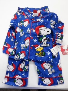 SET PIGIAMA 2 PEZZI FLANELLA NATALE SNOOPY ARACHIDI PICCOLO RAGAZZO NUOVO #22462 - Foto 1 di 2
