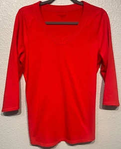 COLDWATER CREEK COTTON 3/4 LENGTH SLEEVE TOP - SIZE L - Picture 1 of 4