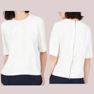 Camiseta para mujer Everlane talla 4 blanca japonesa GoWeave cremallera trasera - Imagen 1 de 13