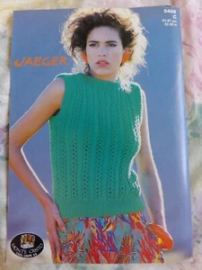 Jaeger No.5408 Vintage Knitting Pattern Women Lacy Sleeveless Top  32-38" sizes  - Picture 1 of 2