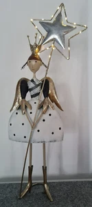 Gilde Metall Engel LED Stern Lichterkette 81 cm Goldkrone Flügel Deko Luxus wow - Bild 1 von 7