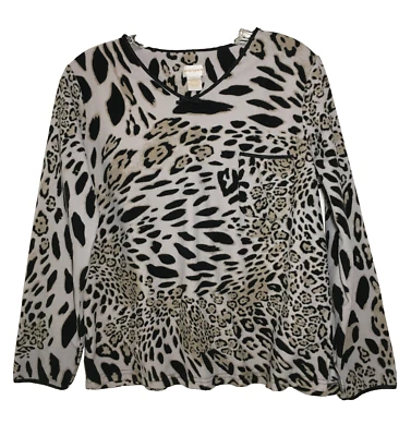 Top de pijama Whispers S para mujer estampado animal ligero polar bolsillo busto 42,5" Foto 1 de 4