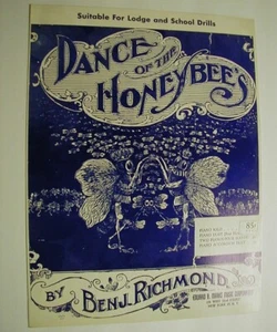 NICE! Dance Of The Honeybees Sheet Music Piano Solo Benjamin Richmond BEE Art - Picture 1 of 2