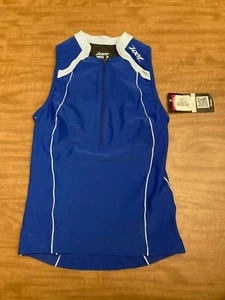 Zoot Endurance Tri Tank Womens Small Sports Bra Biking Jersey Shirt Top Blue NWT - Picture 1 of 12