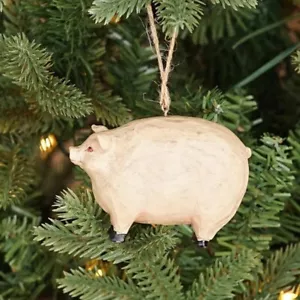 Ornamento primitivo de cerdo de granja de 3,25" - Imagen 1 de 3