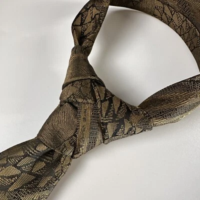 Corbata Envoy Edición Limitada Patrón Abstracto Dorado 57" x 3” Foto 1 de 4