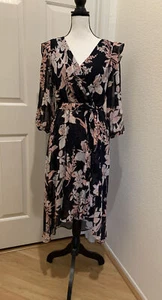 Tommy Hilfiger Women’s Navy Midi Day To Night Wrap Dress 12 - Picture 1 of 12