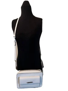 NWOT MICHAEL KORS MK GEORGIA MEDIUM MESSENGER CROSS BODY LEATHER BAG  WHITE - Picture 1 of 12