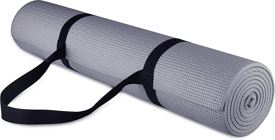 BalanceFrom GoYoga All Purpose High Density Non-slip Exercise Yoga Mat With Grey